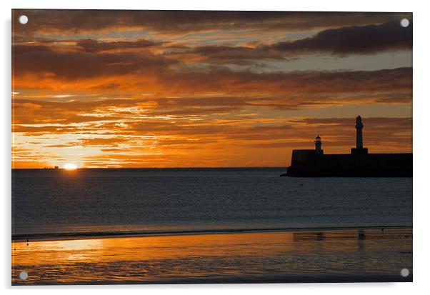 Aberdeen Beach at Sunrise Acrylic by Michael Moverley