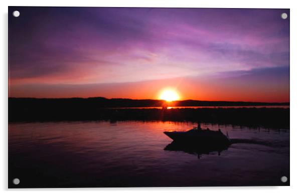 Sunset at the Marina Acrylic by Ian Pettman