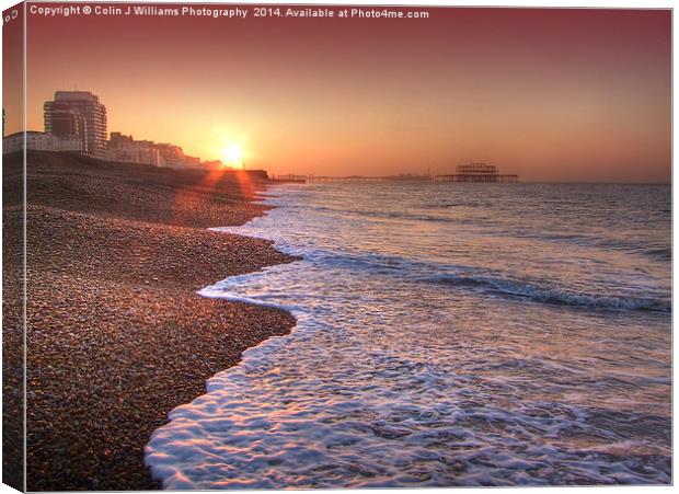 Brighton Seafront Sunrise 2 Canvas Print by Colin Williams Photography