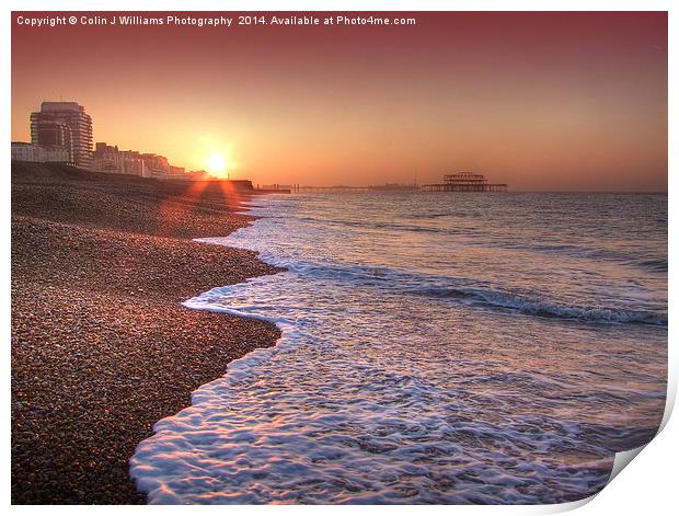 Brighton Seafront Sunrise 2 Print by Colin Williams Photography