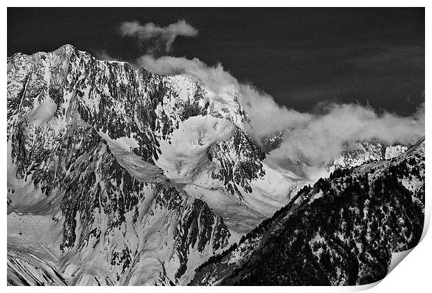 Mountains above Courchevel Print by Graham Moore