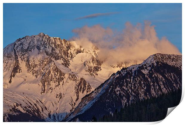 Mountains above Courchevel Print by Graham Moore