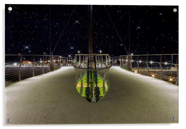 Pont y Ddraig Bridge Acrylic by Ian Mitchell