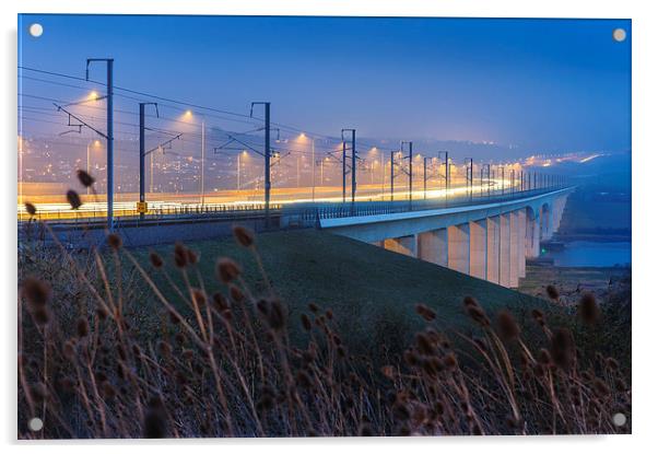 Medway Bridge Acrylic by James Rowland