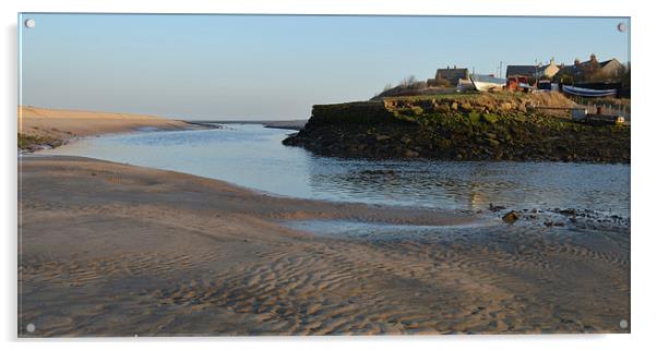 Low Tide River Wansbeck Acrylic by Michael Ross