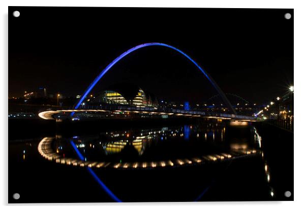 Newcastle Millenium Bridge Acrylic by Michael Ross