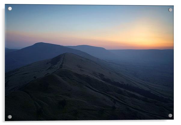 Great Ridge Sunset Acrylic by Darren Galpin