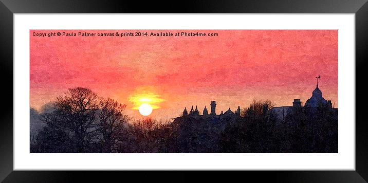 Clevedon Hall Estate sunset Framed Mounted Print by Paula Palmer canvas