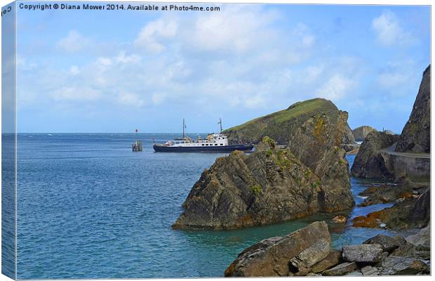 Lundy Island Harbour Canvas Print by Diana Mower