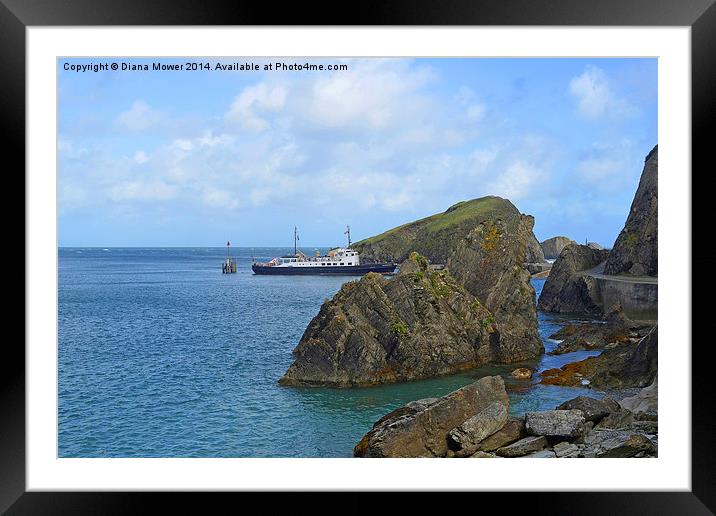 Lundy Island Harbour Framed Mounted Print by Diana Mower