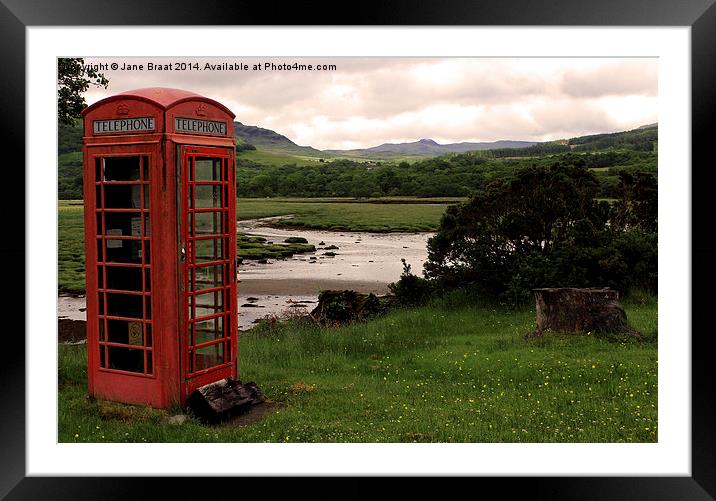 Phone Box on the West Coast Framed Mounted Print by Jane Braat