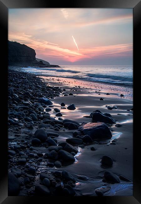 Amroth Beach Sunrise Framed Print by Simon West