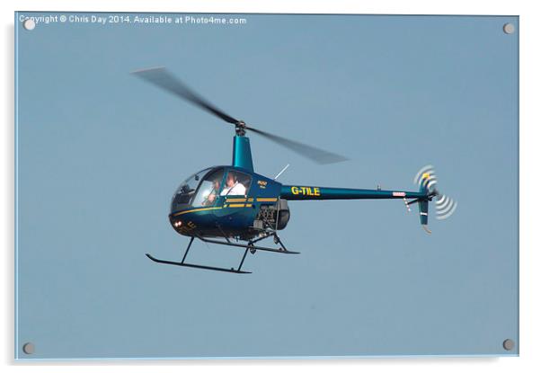R22 Beta Helicopter Acrylic by Chris Day