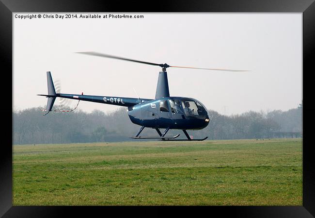 R44 Raven Helicopter Framed Print by Chris Day