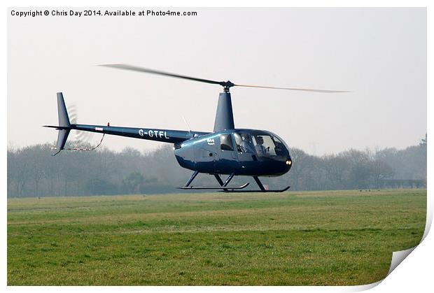 R44 Raven Helicopter Print by Chris Day