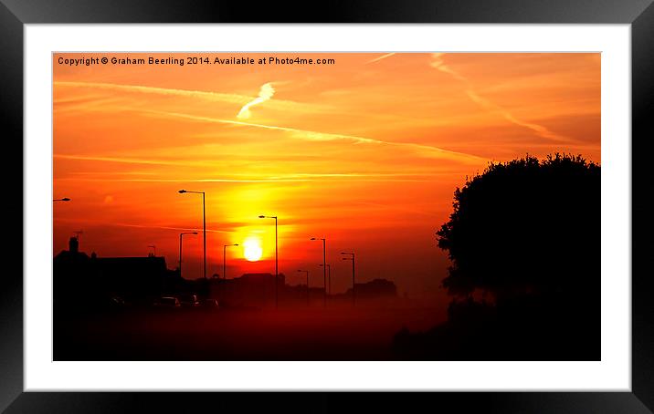 Misty Sunset Framed Mounted Print by Graham Beerling