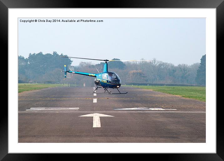 R22 Beta Helicopter Framed Mounted Print by Chris Day