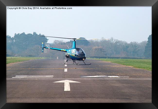 R22 Beta Helicopter Framed Print by Chris Day