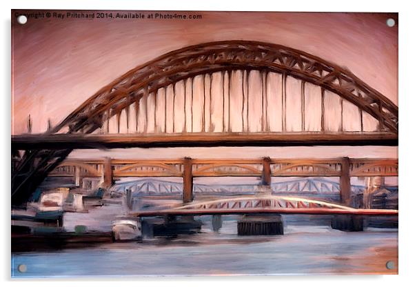 River Tyne Paintover Acrylic by Ray Pritchard