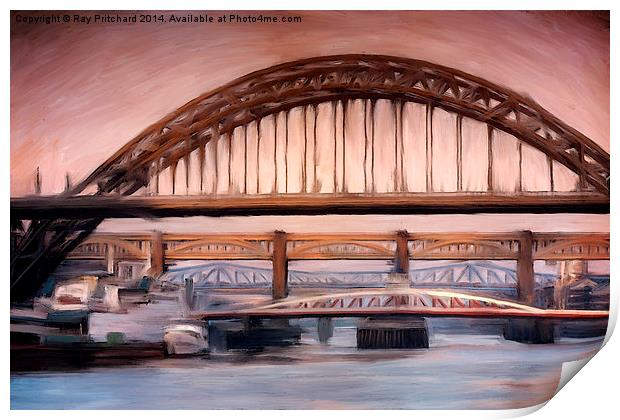River Tyne Paintover Print by Ray Pritchard