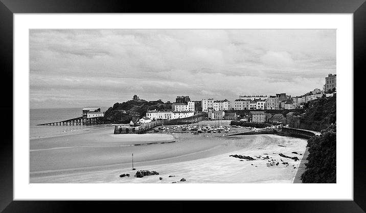 Tenby Harbour. Low Tide. Framed Mounted Print by paulette hurley