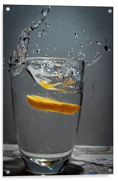 Orange Splash Acrylic by Chris Walker