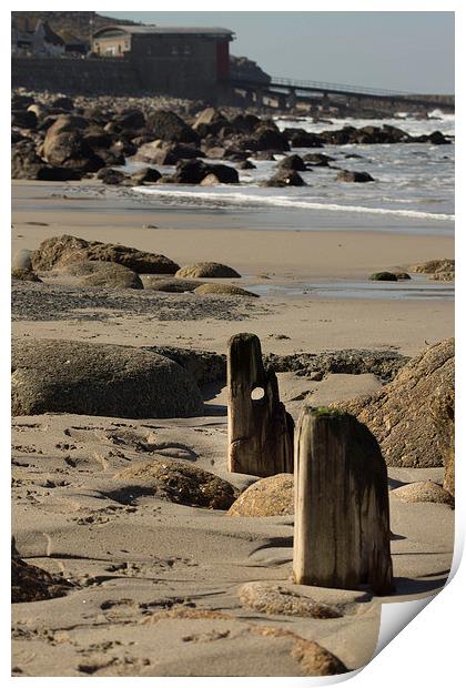 low tide sennen beach Print by jon betts