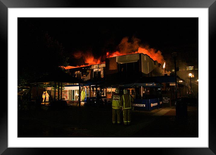 the night on fire Framed Mounted Print by Eddie Howland