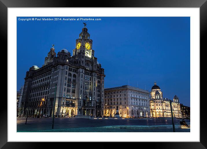 The Three Graces at night Framed Mounted Print by Paul Madden