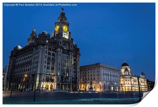 The Three Graces at night Print by Paul Madden