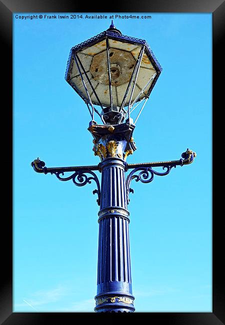Victorian lamp in Happy Valley, Llandudno Framed Print by Frank Irwin