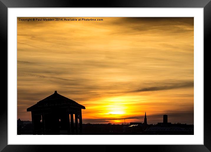 Sunset over the old shack Framed Mounted Print by Paul Madden