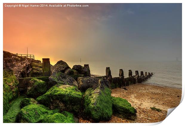 Foggy Fishbourne IOW Print by Wight Landscapes