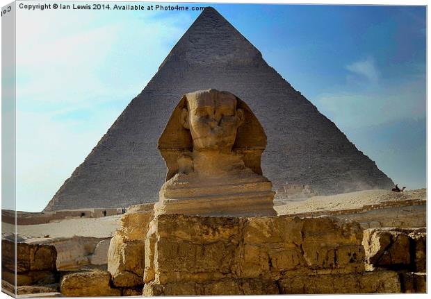 The Sphynx and Great Pyramid Canvas Print by Ian Lewis