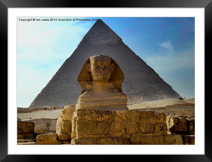 The Sphynx and Great Pyramid Framed Mounted Print by Ian Lewis