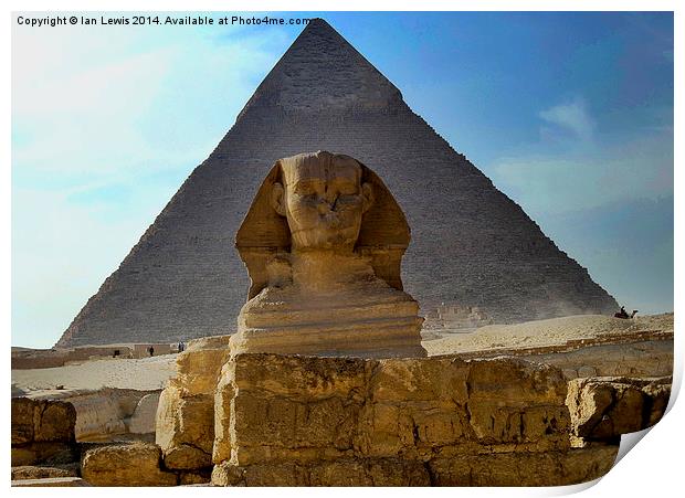 The Sphynx and Great Pyramid Print by Ian Lewis