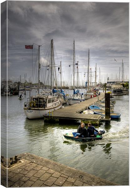 3 men in an ickle boat Canvas Print by Eddie Howland