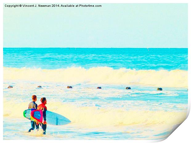 Ready To Surf Print by Vincent J. Newman
