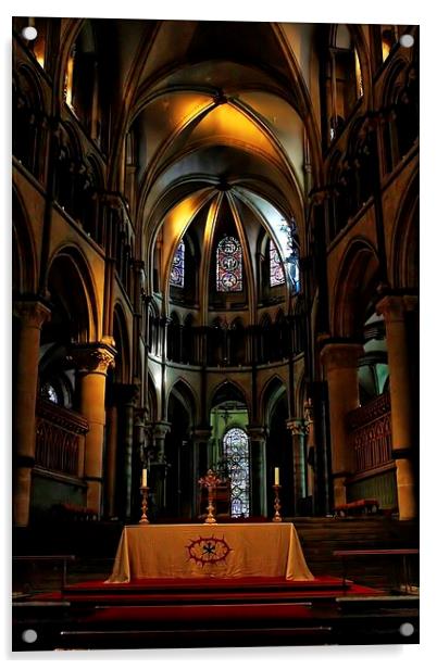Inside Canterbury Cathedral Acrylic by Richard Cruttwell