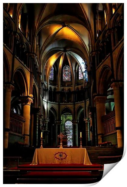 Inside Canterbury Cathedral Print by Richard Cruttwell