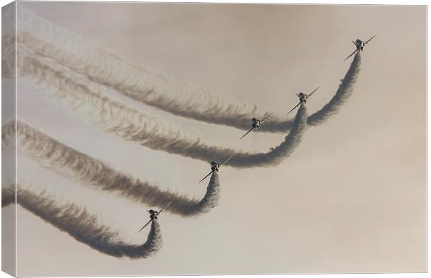 Red Arrows Sunset Sweep Canvas Print by J Biggadike