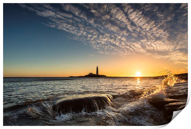 Wave to St Mary Print by Paul Appleby