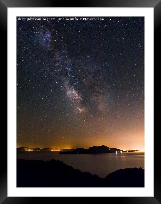 Milky Way over Mallorca Framed Mounted Print by Sharpimage NET