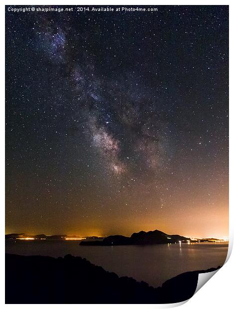 Milky Way over Mallorca Print by Sharpimage NET