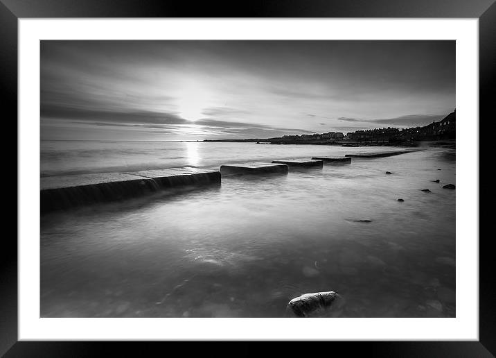 Dunbar Sunrise BW Framed Mounted Print by Keith Thorburn EFIAP/b