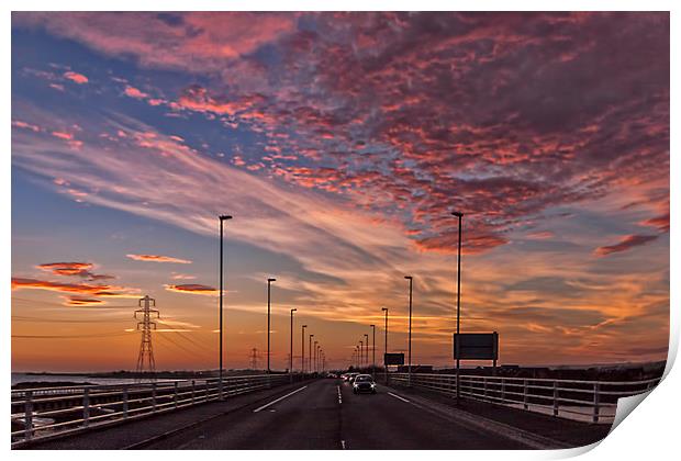 Lougher Bridge. Print by Becky Dix