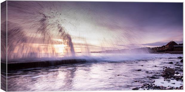 Dunbar Sunrise through the waves Canvas Print by Keith Thorburn EFIAP/b