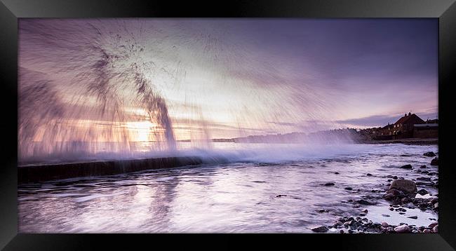 Dunbar Sunrise through the waves Framed Print by Keith Thorburn EFIAP/b