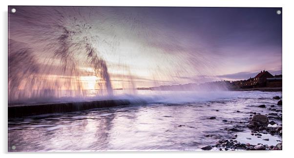 Dunbar Sunrise through the waves Acrylic by Keith Thorburn EFIAP/b