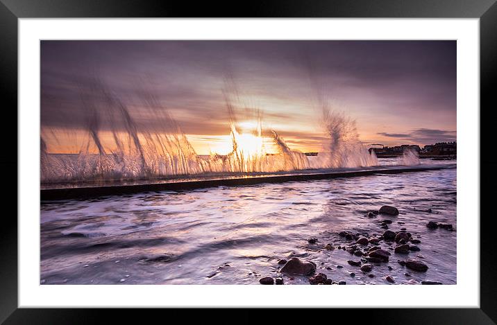 Dunbar wave breakers Framed Mounted Print by Keith Thorburn EFIAP/b